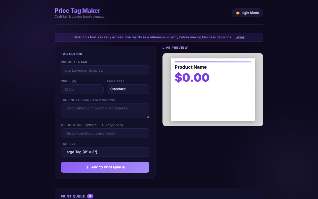 PriceTagGr: Make Professional Price Tags for Your Craft Fair Booth